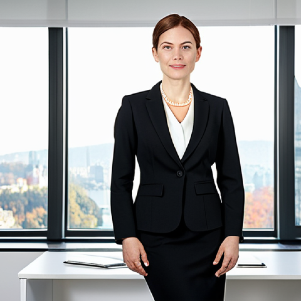 스포츠지도사 자격증 취득 후 경력 쌓는 법 - Modern Office Portrait**

"A professional businesswoman in a tailored black suit, crisp white blouse...