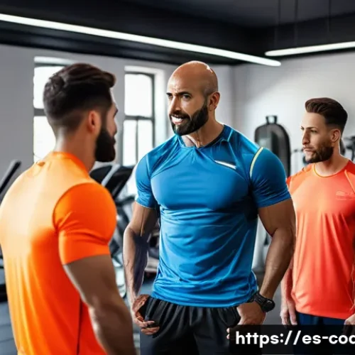 스포츠지도사 자격증의 장점과 단점 - A professional certified sports trainer coaching a diverse group of adult clients in a modern gym se...