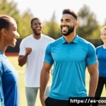스포츠지도사 업무 관련 실무 용어 - A professional sports coach motivating a diverse group of adult athletes during an intense training ...